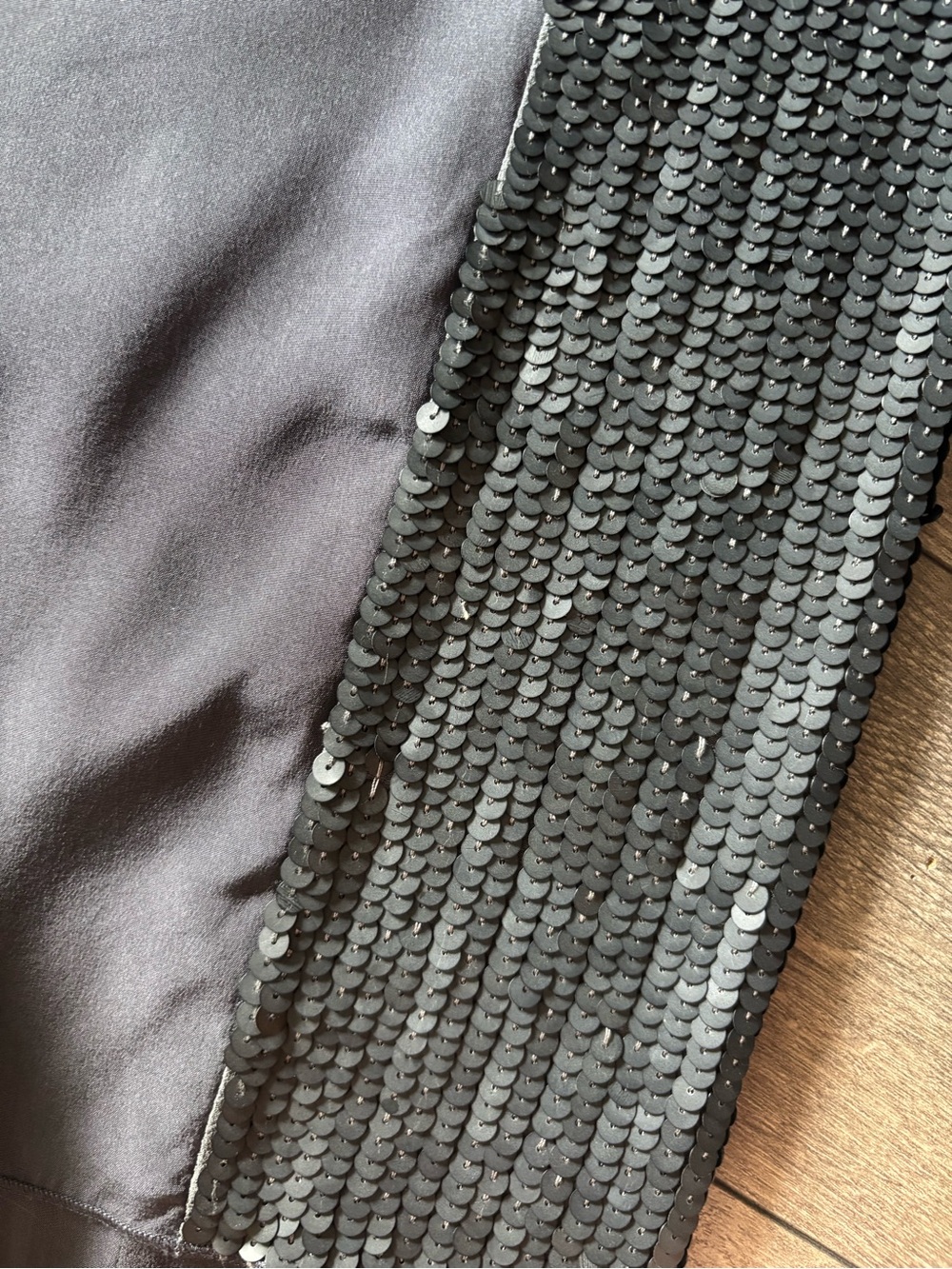 3.1 Phillip Lim Dress Sequin Panel Silk Sz M Gunmetal Grey Cocktail - Picture 5 of 8